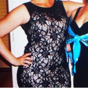 Sheer Mesh Bodycon Clubbing Dress